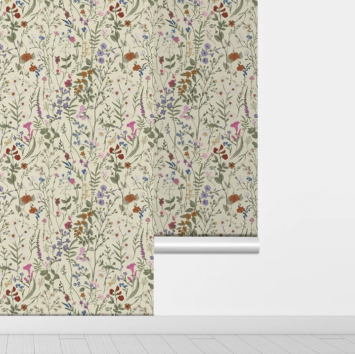 STICK AND PEEL WALLPAPER FLORAL